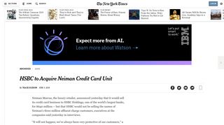 HSBC to Acquire Neiman Credit Card Unit - The New York Times
