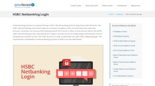 HSBC Netbanking Login - Compare & Apply Loans & Credit Cards in ...