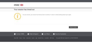 Your session has timed out - HSBC Canada