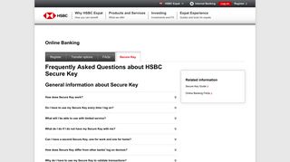 HSBC Expat - Secure Key Faqs: HSBC Expat