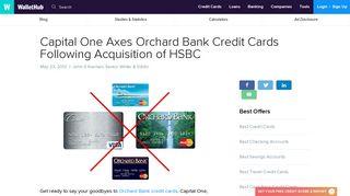 Capital One Axes Orchard Bank Credit Cards Following Acquisition of ...