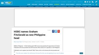 HSBC names Graham FitzGerald as new Philippine head | Philstar.com