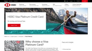 Visa Platinum Credit Card | Credit Cards - HSBC IN