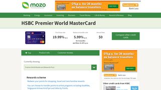HSBC Premier World MasterCard | Credit card product information ...