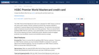 HSBC Premier World MasterCard Credit Card Review | U.S. News