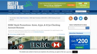 HSBC Bank Promotions: $200, $350, $750 Checking Account ...