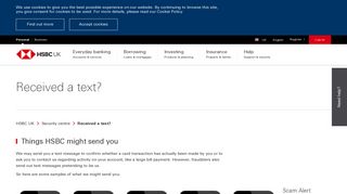 Received a text? | Security Centre - HSBC UK