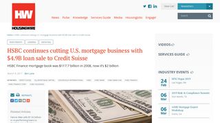 HSBC continues cutting U.S. mortgage business with $4.9B loan ...