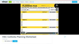 HSC CoWorks Planning Worksheet on Vimeo
