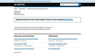 Health and Social Care Information Centre - GOV.UK