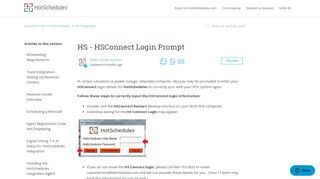 HS - HSConnect Login Prompt – Customer Care