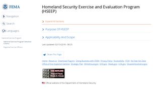 Homeland Security Exercise and Evaluation Program (HSEEP ...