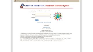 Office of Head Start - HSES Login - Head Start Enterprise System