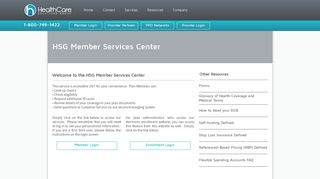 HSG | Member Center | Healthcare Solutions Group