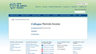 Colleague Remote Access - HSHS St. John's Hospital, Springfield, IL