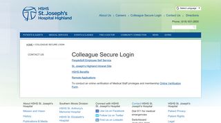 Colleague Secure Login - St. Joseph's Hospital Highland
