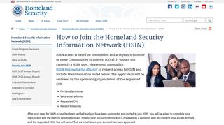 How to Join HSIN | Homeland Security
