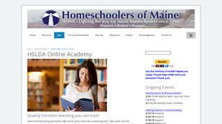 HSLDA Online Academy - Homeschoolers of Maine