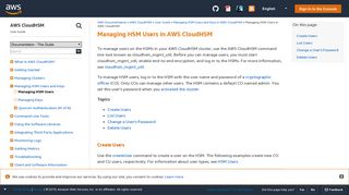 Managing HSM Users in AWS CloudHSM - AWS CloudHSM