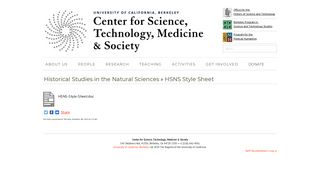HSNS Style Sheet :: Center for Science, Technology, Medicine ...