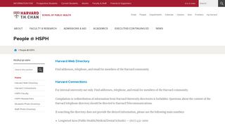 People @ HSPH | Harvard T.H. Chan School of Public Health
