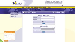 HSphere Login | Shared Web Site Hosting | KDA Web Services