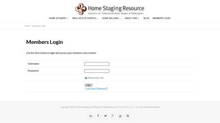 Members Login - HSR Home Staging Certification Training