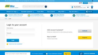 Log in to your HSS Hire account | HSS Hire Login