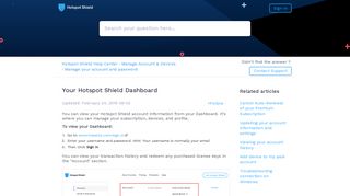 Your Hotspot Shield Dashboard – Hotspot Shield Help Center