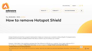 How to remove Hotspot Shield | adaware