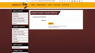 Login to edit your Profile | Harris-Stowe State University Athletics