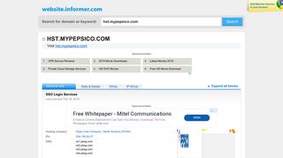 hst.mypepsico.com at WI. SSO Login Services - Website Informer
