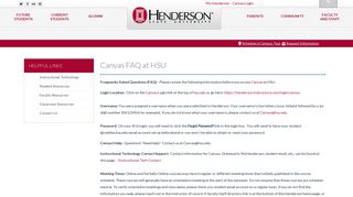 Canvas FAQ at HSU - Henderson State University