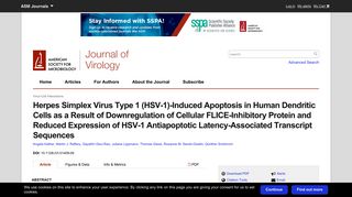 Herpes Simplex Virus Type 1 (HSV-1)-Induced Apoptosis in Human ...