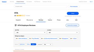 Working at HTA: Employee Reviews about Pay & Benefits | Indeed.com