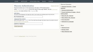 Htaccess Authentication - Htaccess Tools