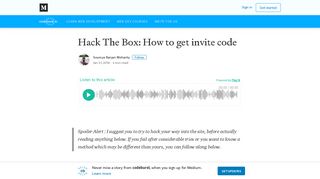 Hack The Box: How to get invite code – codeburst