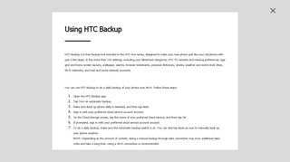 Using HTC Backup