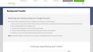 Restoring your backup using your Google Account | HTC Support