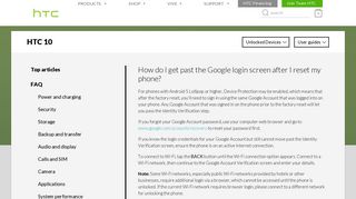 HTC 10 - How do I get past the Google login screen after I - Support ...