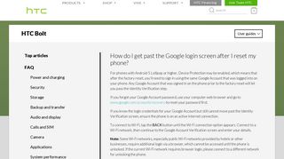 HTC Bolt - How do I get past the Google login screen after I - Support ...