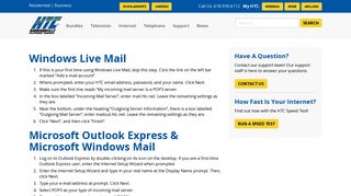 Email Setup Instructions - HTC - Harrisonville Telephone Company