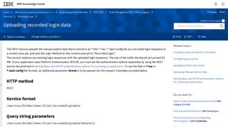 Uploading recorded login data - IBM