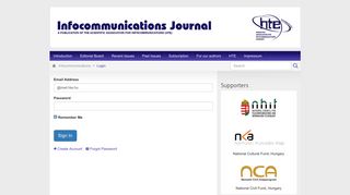 Login - Infocommunications - HTE site