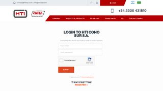 User login and password | HTI Cono Sur S.A. - Licensee of Heil Trailer