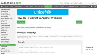 How To Redirect to Another Webpage - W3Schools