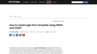 How to create login form template using HTML5 and CSS3? - Bytutorial