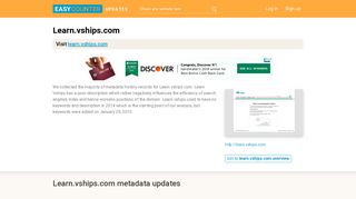 Learn Vships (Learn.vships.com) - Learning Portal: Login to the site