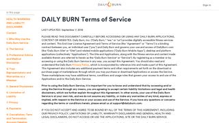 Terms of Service - Daily Burn — Now this you can do.