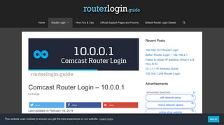 Comcast Xfinity Router Login - 10.0.0.1 - Router Login Guide